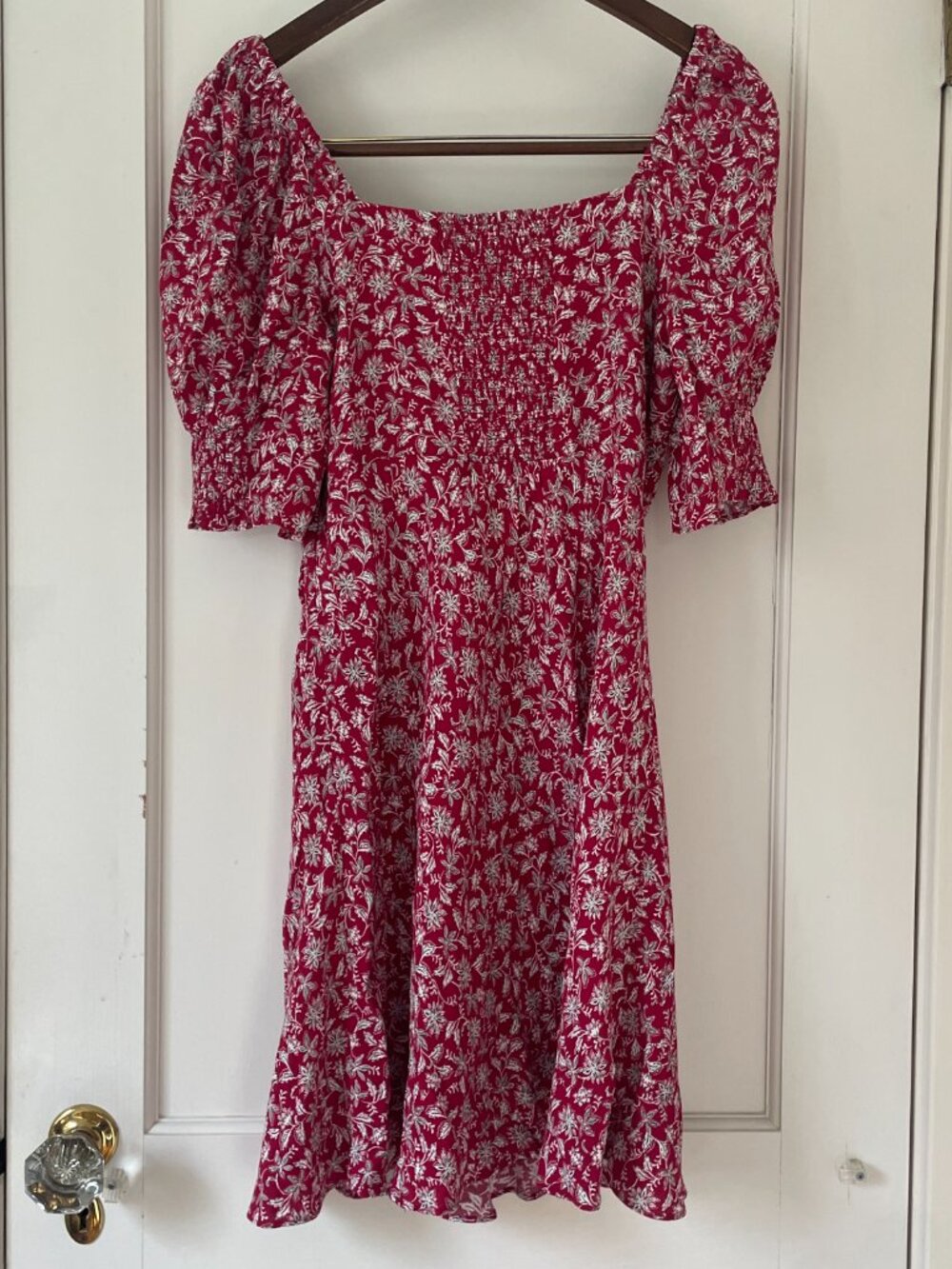 Madewell Floral Puff Sleeve Mini Dress Size 2, NWT - Picture 7 of 9